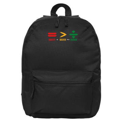 Equality Is Greater Than Division Math Black History Month 16 in Basic Backpack