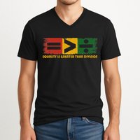 Equality Is Greater Than Division Juneteenth Math V-Neck T-Shirt