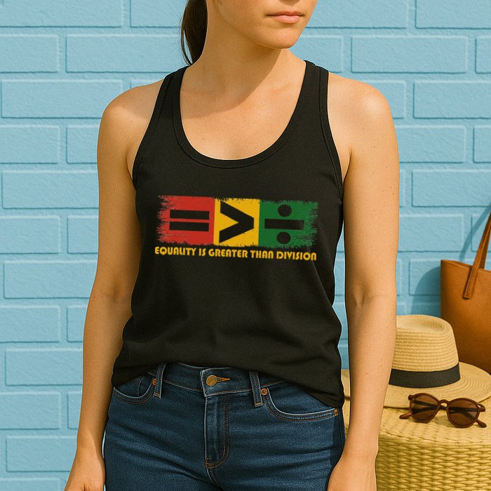Equality Is Greater Than Division Juneteenth Math Womens Tank Top