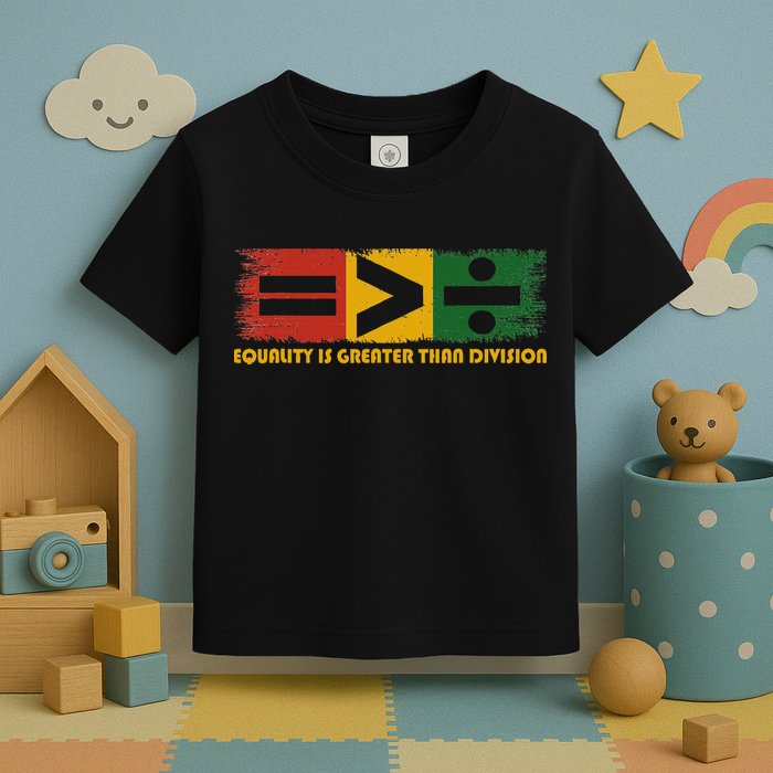 Equality Is Greater Than Division Juneteenth Math Toddler T-Shirt