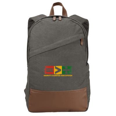 Equality Is Greater Than Division Juneteenth Math Cotton Canvas Backpack