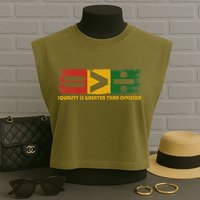 Equality Is Greater Than Division Juneteenth Math Garment-Dyed Women's Muscle Tee