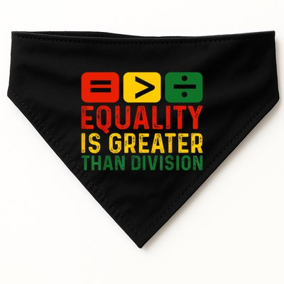 Equality Is Greater Than Division Math Black History Month USA-Made Doggie Bandana