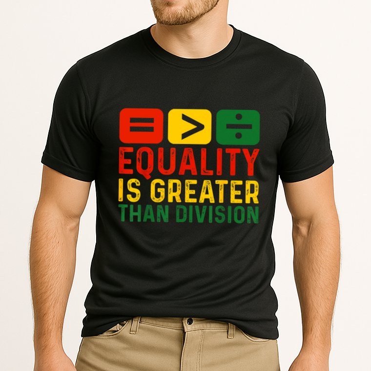 Equality Is Greater Than Division Math Black History Month Performance Shirt