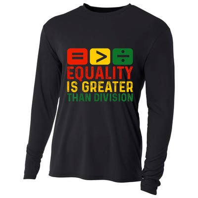 Equality Is Greater Than Division Math Black History Month Cooling Performance Long Sleeve Crew