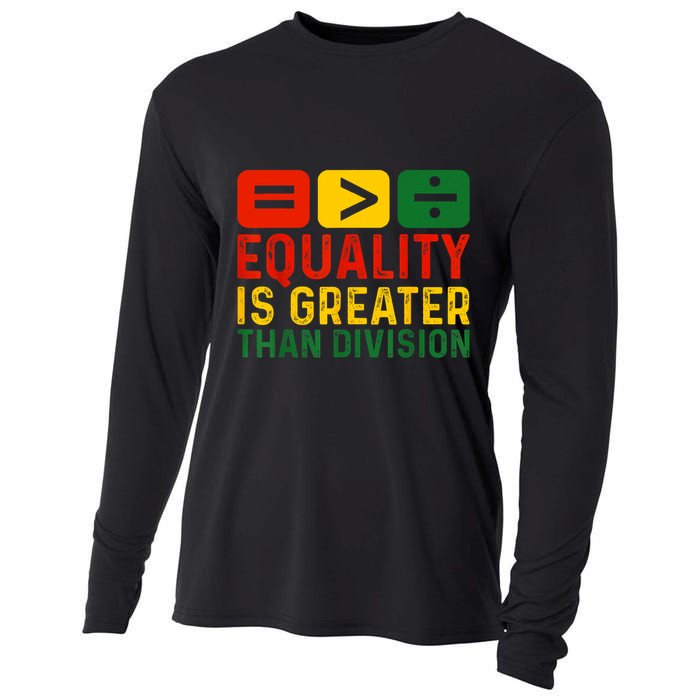 Equality Is Greater Than Division Math Black History Month Cooling Performance Long Sleeve Crew
