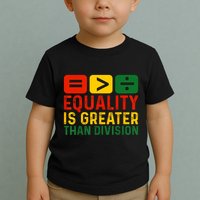 Equality Is Greater Than Division Math Black History Month Toddler T-Shirt
