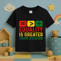 Equality Is Greater Than Division Math Black History Month Toddler T-Shirt