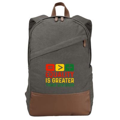 Equality Is Greater Than Division Math Black History Month Cotton Canvas Backpack