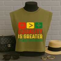 Equality Is Greater Than Division Math Black History Month Garment-Dyed Women's Muscle Tee