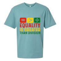 Equality Is Greater Than Division Math Black History Month Sueded Cloud Jersey T-Shirt