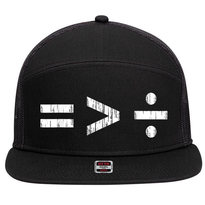 Equal Is Greater Than Divided BLM Equality Unity Love 7 Panel Mesh Trucker Snapback Hat