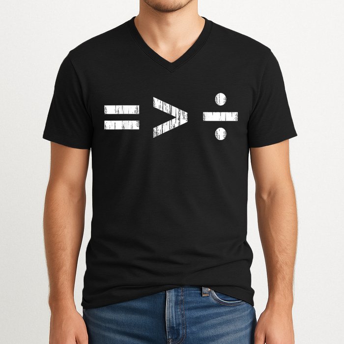 Equal Is Greater Than Divided BLM Equality Unity Love V-Neck T-Shirt