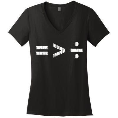 Equal Is Greater Than Divided BLM Equality Unity Love Women's V-Neck T-Shirt