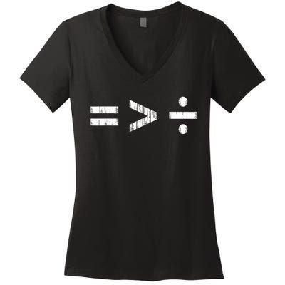 Equal Is Greater Than Divided BLM Equality Unity Love Women's V-Neck T-Shirt