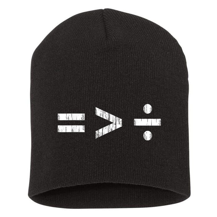 Equal Is Greater Than Divided BLM Equality Unity Love Short Acrylic Beanie