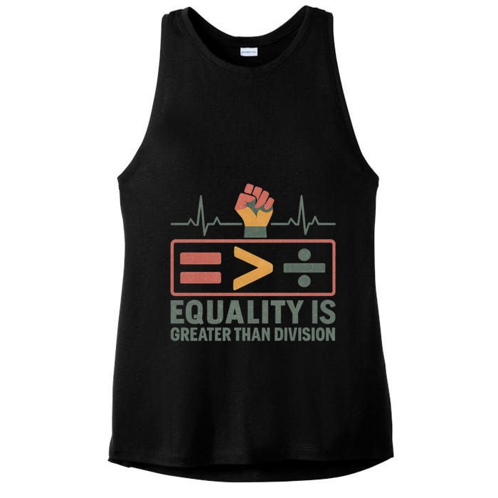 Equality is Greater Than Division Ladies PosiCharge Tri-Blend Wicking Tank