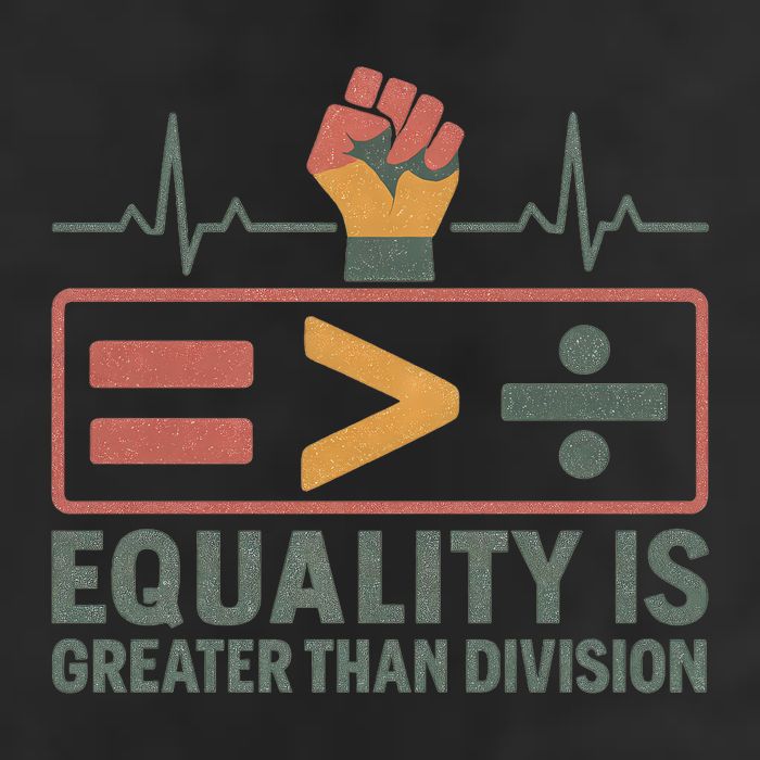 Equality is Greater Than Division 7 Panel Mesh Trucker Snapback Hat