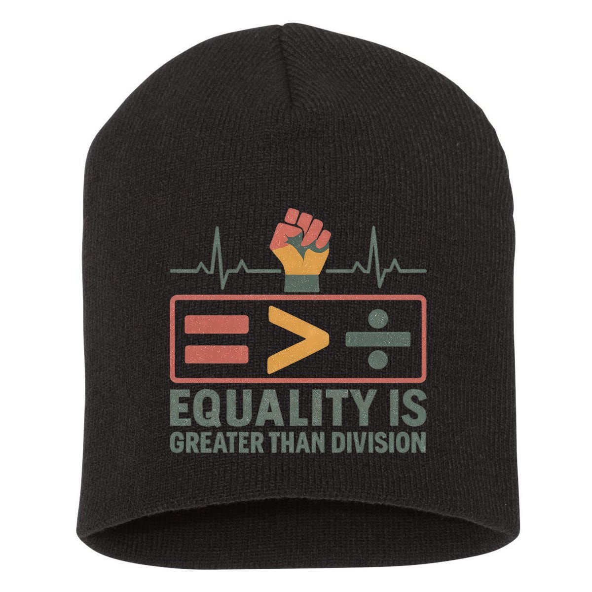 Equality is Greater Than Division Short Acrylic Beanie