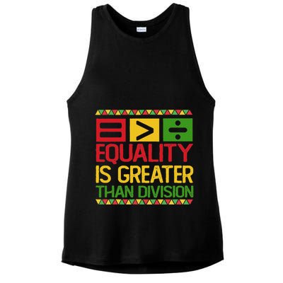 Equality Is Greater Than Division Math Ladies PosiCharge Tri-Blend Wicking Tank