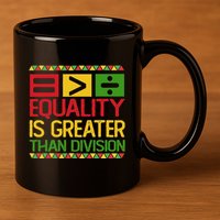 Equality Is Greater Than Division Math 11oz C Handle Ceramic Mug