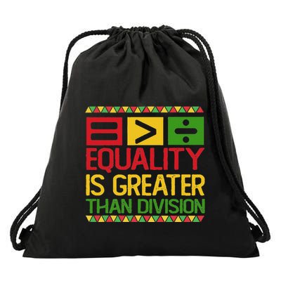 Equality Is Greater Than Division Math Drawstring Bag