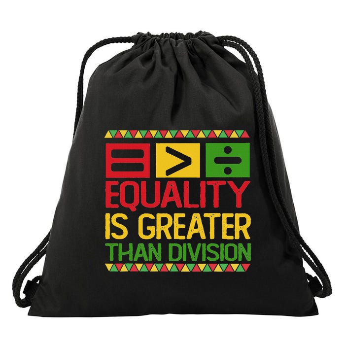 Equality Is Greater Than Division Math Drawstring Bag