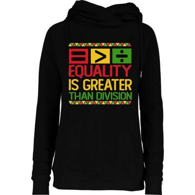 Equality Is Greater Than Division Math Womens Funnel Neck Pullover Hood