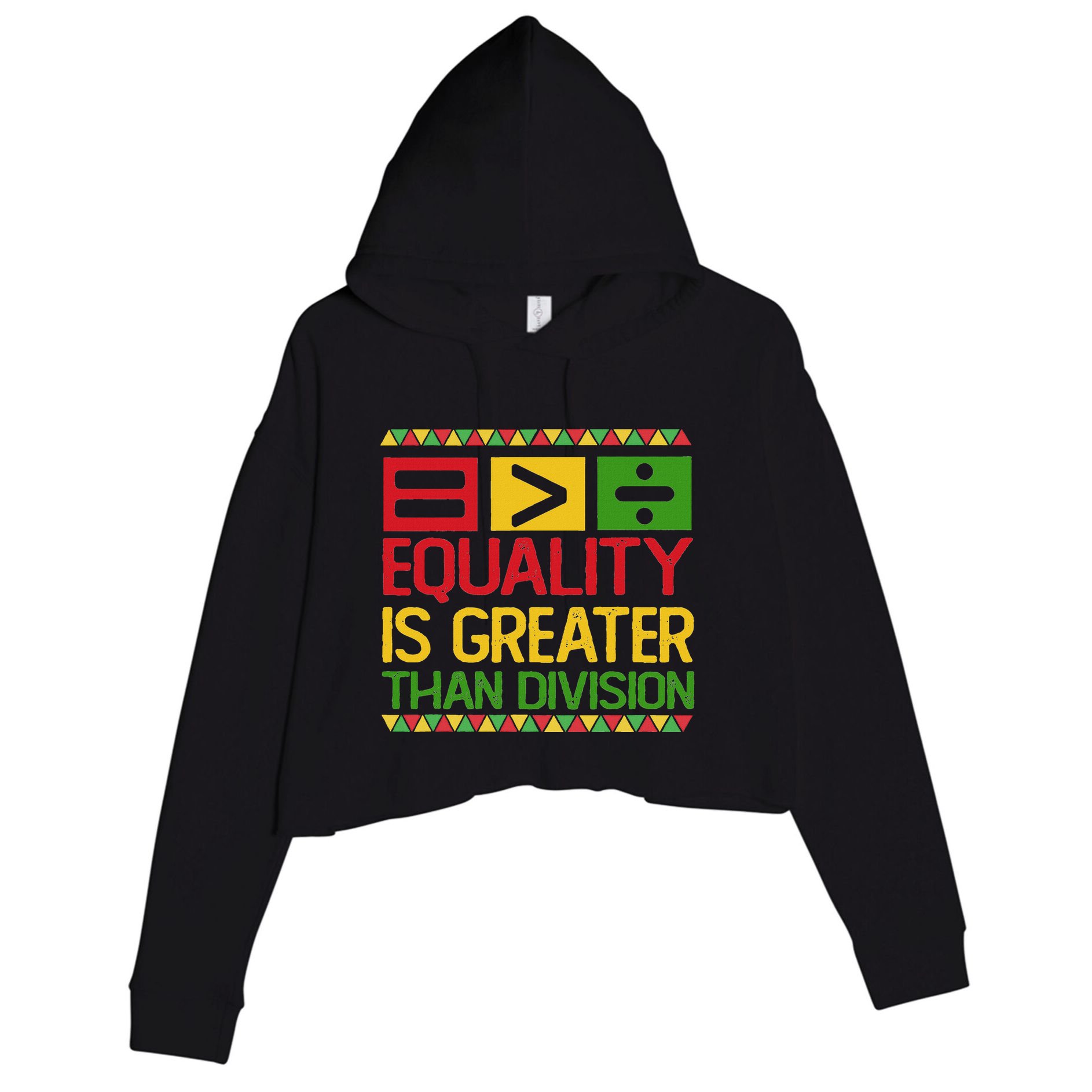 Equality Is Greater Than Division Math Crop Fleece Hoodie
