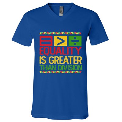 Equality Is Greater Than Division Math V-Neck T-Shirt