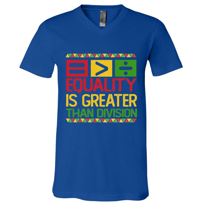 Equality Is Greater Than Division Math V-Neck T-Shirt