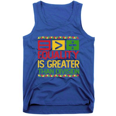 Equality Is Greater Than Division Math Tank Top