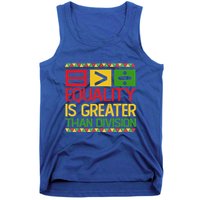 Equality Is Greater Than Division Math Tank Top
