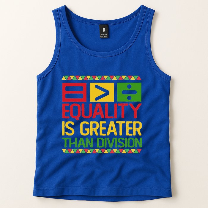 Equality Is Greater Than Division Math Tank Top