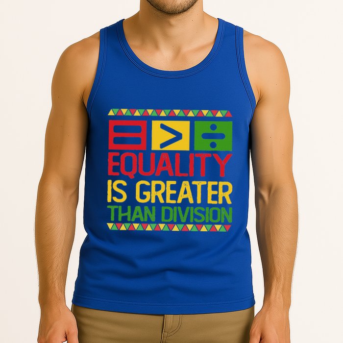 Equality Is Greater Than Division Math Tank Top