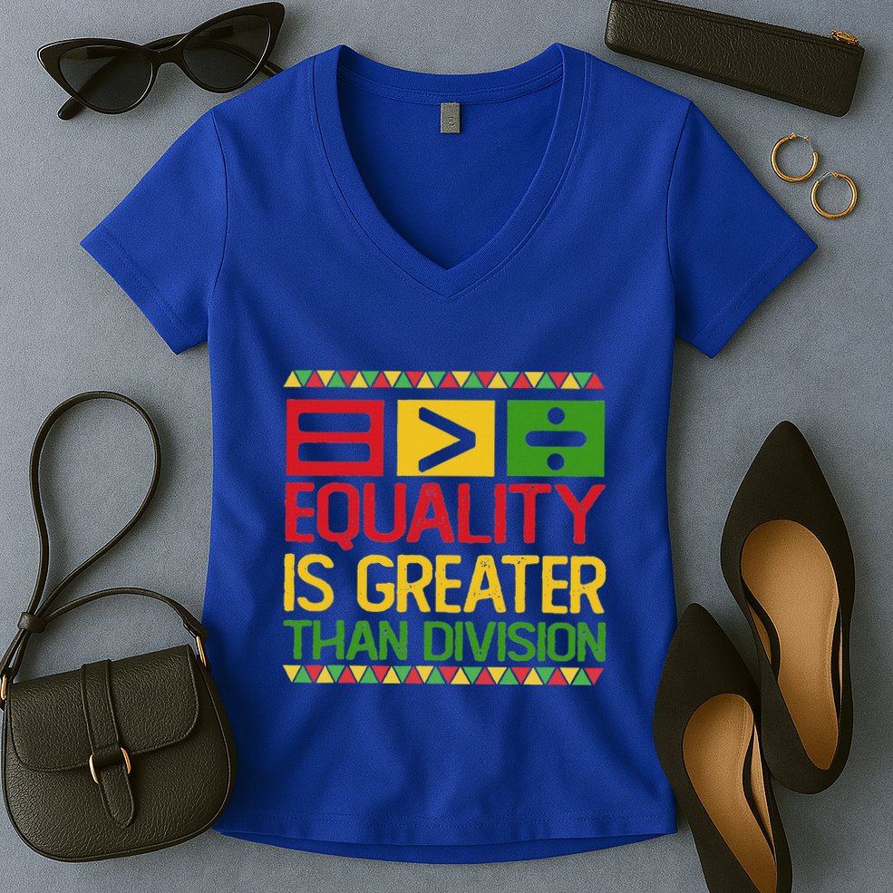 Equality Is Greater Than Division Math Women's V-Neck T-Shirt