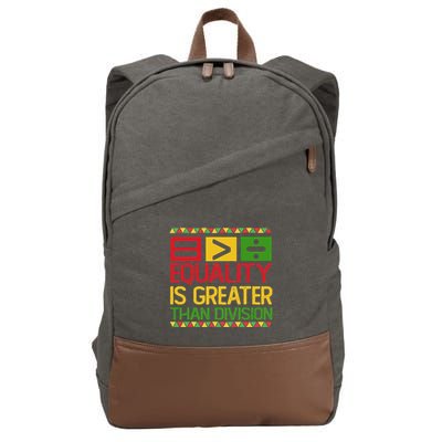 Equality Is Greater Than Division Math Cotton Canvas Backpack