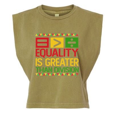 Equality Is Greater Than Division Math Garment-Dyed Women's Muscle Tee
