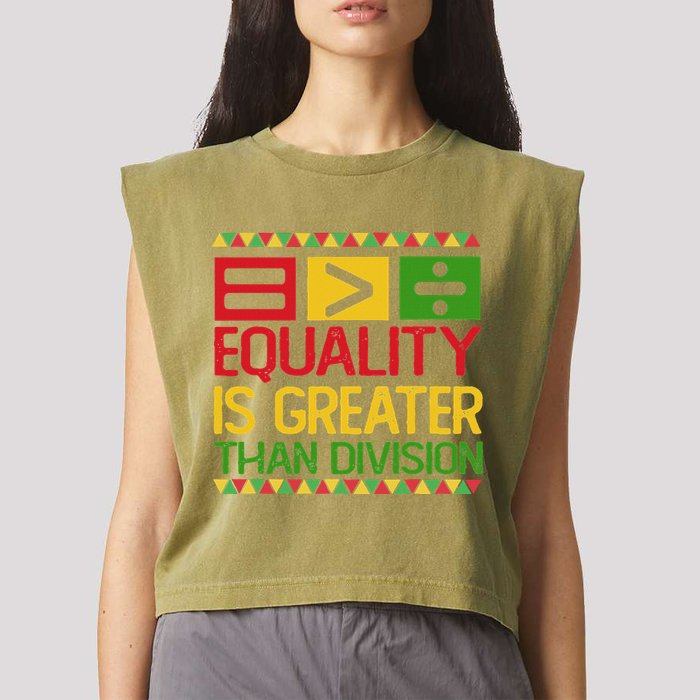 Equality Is Greater Than Division Math Garment-Dyed Women's Muscle Tee