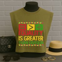 Equality Is Greater Than Division Math Garment-Dyed Women's Muscle Tee