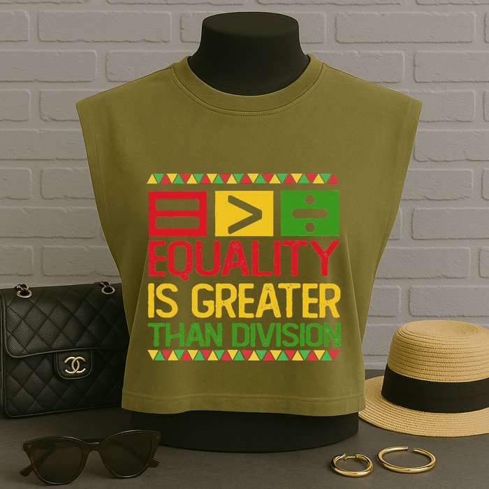 Equality Is Greater Than Division Math Garment-Dyed Women's Muscle Tee