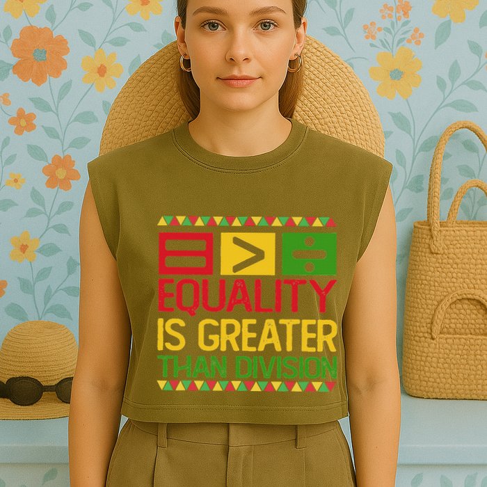 Equality Is Greater Than Division Math Garment-Dyed Women's Muscle Tee