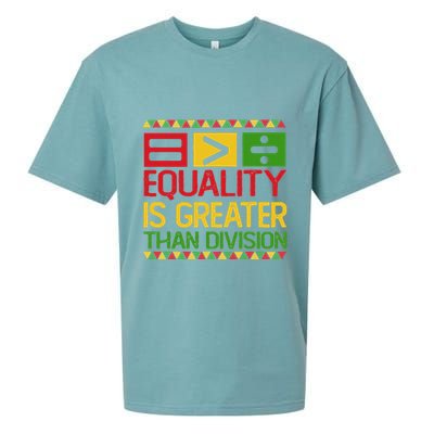 Equality Is Greater Than Division Math Sueded Cloud Jersey T-Shirt