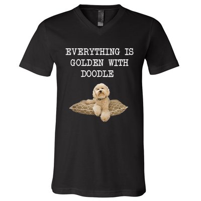 Everything Is Golden With My Goldendoodle Gift V-Neck T-Shirt