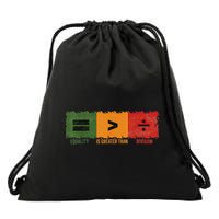 Equality Is Greater Than Division Math Drawstring Bag