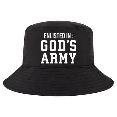 Enlisted In Gods Army Cool Comfort Performance Bucket Hat