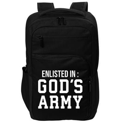 Enlisted In Gods Army Impact Tech Backpack