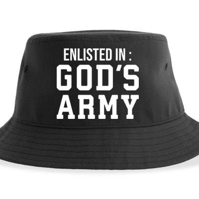 Enlisted In Gods Army Sustainable Bucket Hat