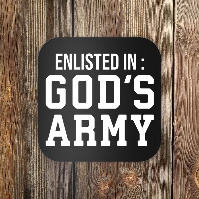 Enlisted In Gods Army Coaster