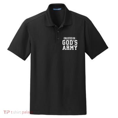 Enlisted In Gods Army Dry Zone Grid Polo